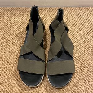Kenneth Cole GENTLE SOUL Olive Green Elastic Strap Sandals